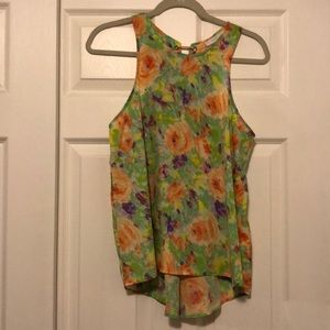 LUSH lace up open back tank top